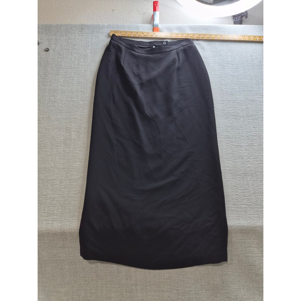 Casual Corner Collectibles Maxi Skirt Womens 10 Black Pleated Front Office Wear